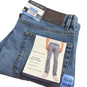 JACHS New York Mens 5 Pocket Denim Pant Light Wash Straight Fit 32x30 (32x29)